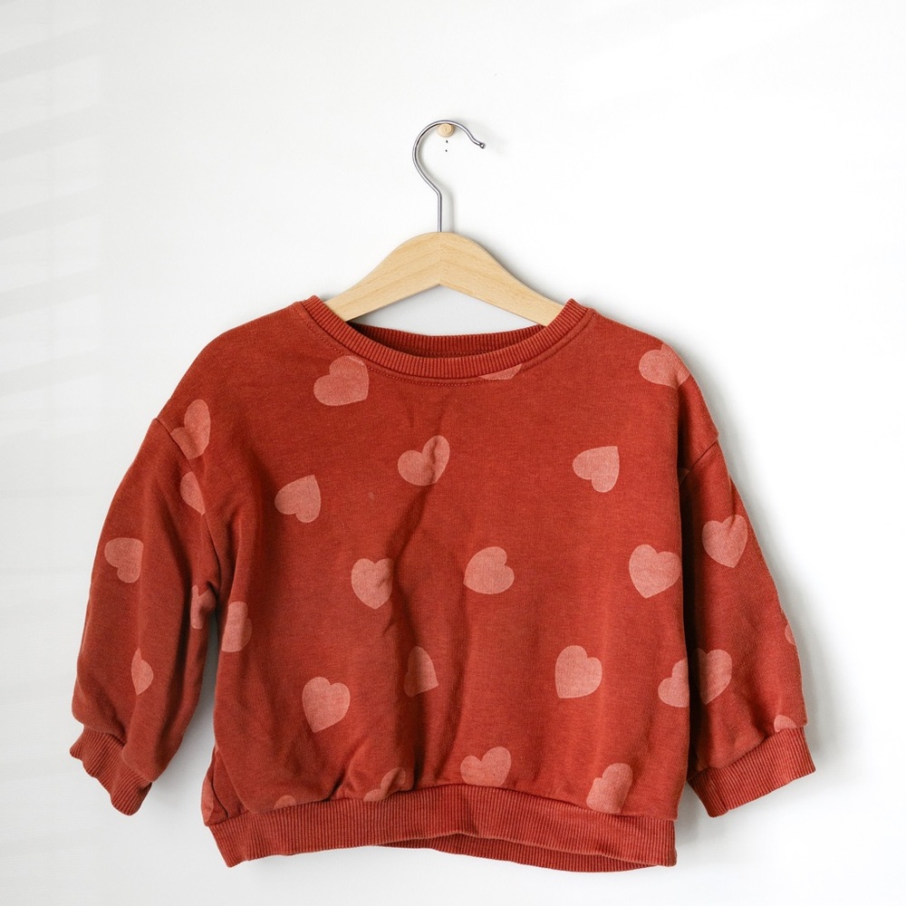 ZARA Baby Girl Heart Print Sweatshirt | 18-24 Months